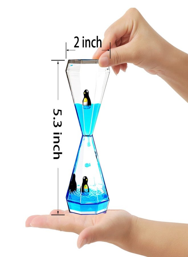 FKYTION Liquid Motion Bubbler & Diamond Shaped Penguin Liquid Timer and Moving Sand Art Picture Pack of 3 Activity Calm Relaxing Desk Toys Voted Best Gift! - Image 5